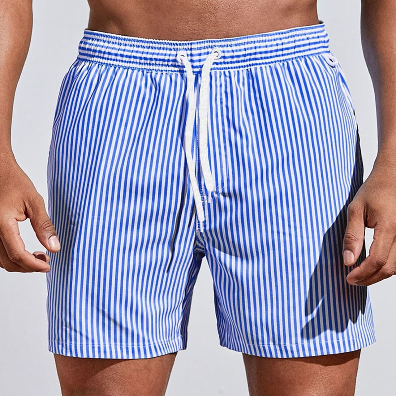 Badeshorts | Gestreift | Elastische Taille | Badehose | Herren Strandshorts-HauteBerlin