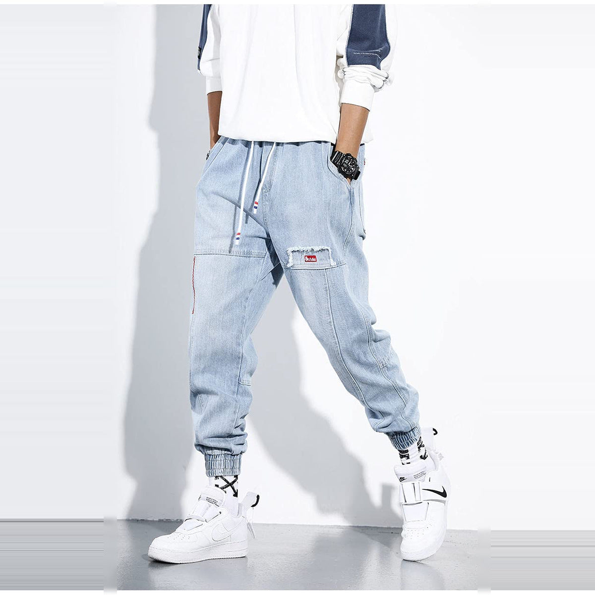 Baggy Jeans Herren – Loose Fit Cargo Jeans mit Gummizug am Knöchel-HauteBerlin