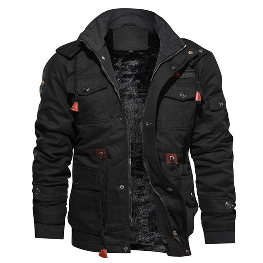 Cargo Jacket - Lässige Herrenjacke mit Kapuze und Fleece-Futter-HauteBerlin