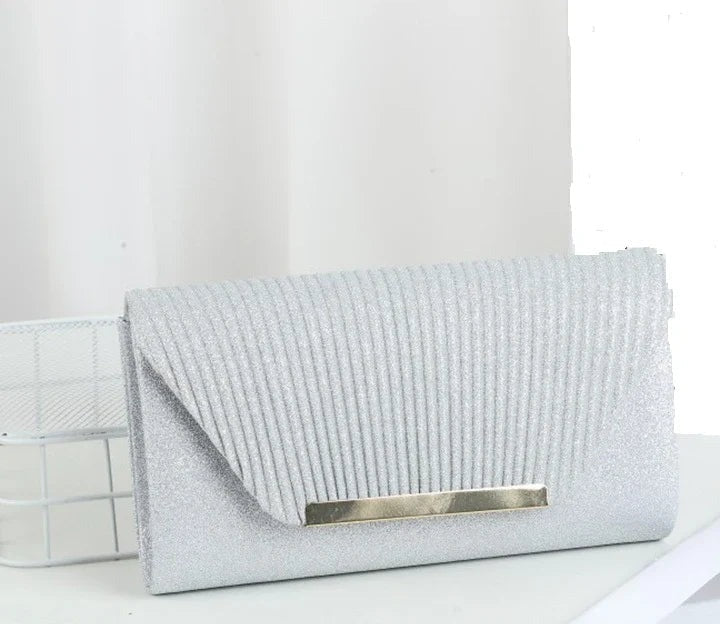 Clutch Damen | Glitzer Abendtasche | Abnehmbare Schulterkette | Gold-HauteBerlin