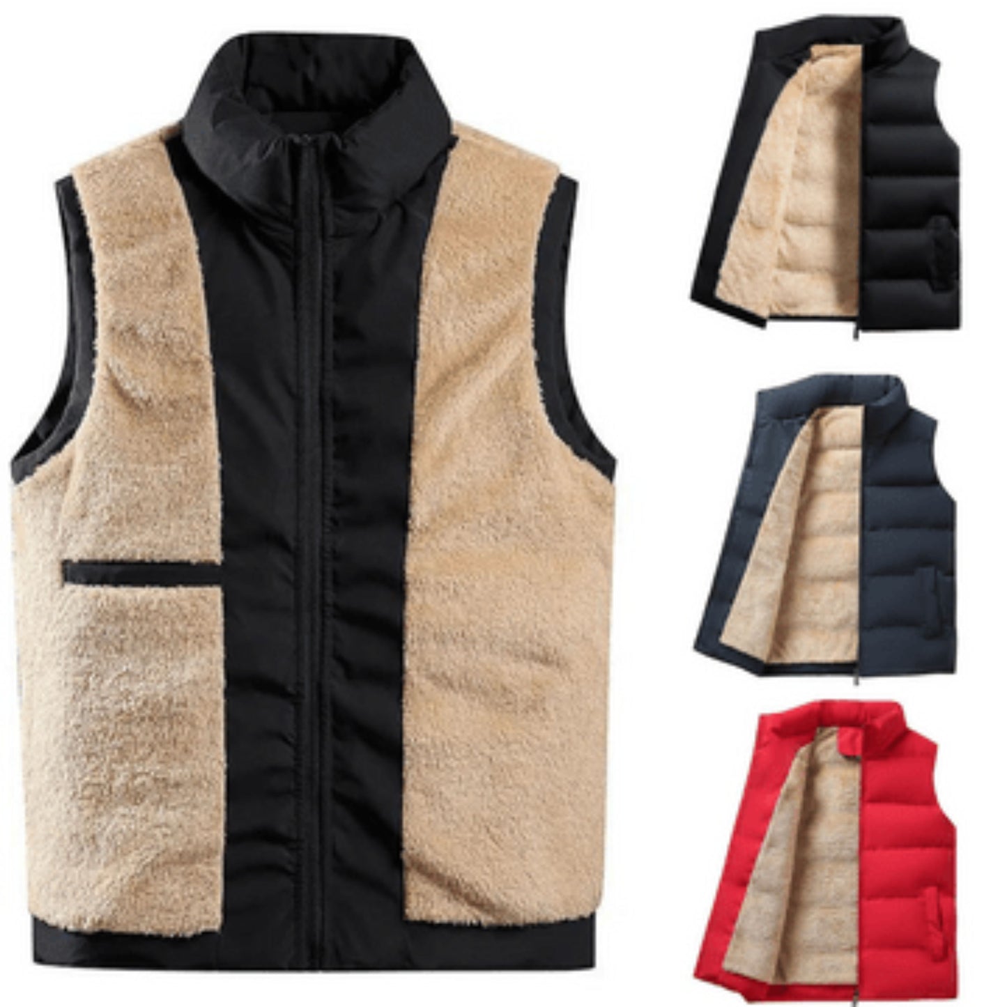 Gepolstertes Gilet - Herren Fleece gefütterte Pufferweste Bodywarmer-HauteBerlin