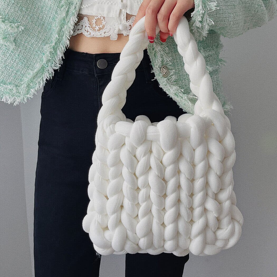 Handtasche Damen Klein | Grobstrick | Handgefertigt Baumwolle-HauteBerlin