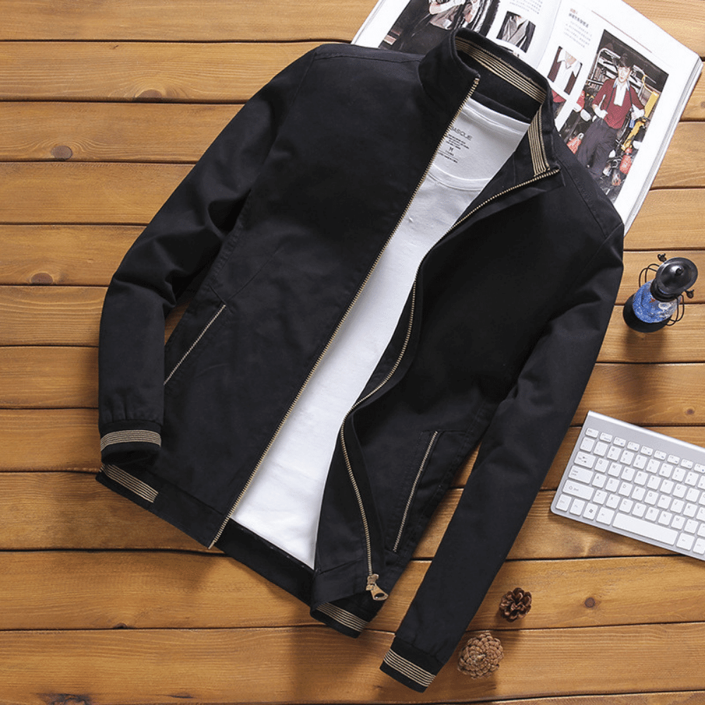 Herrenjacke | Zip-Up | Stehkragen | Harrington Jacke | Sommerjacke-HauteBerlin
