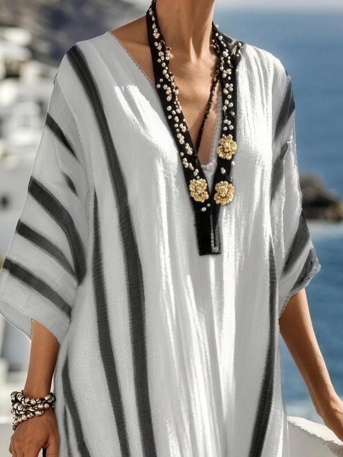 Kaftankleid Damen – Langes Maxi-Sommerkleid in lockerer Passform-HauteBerlin