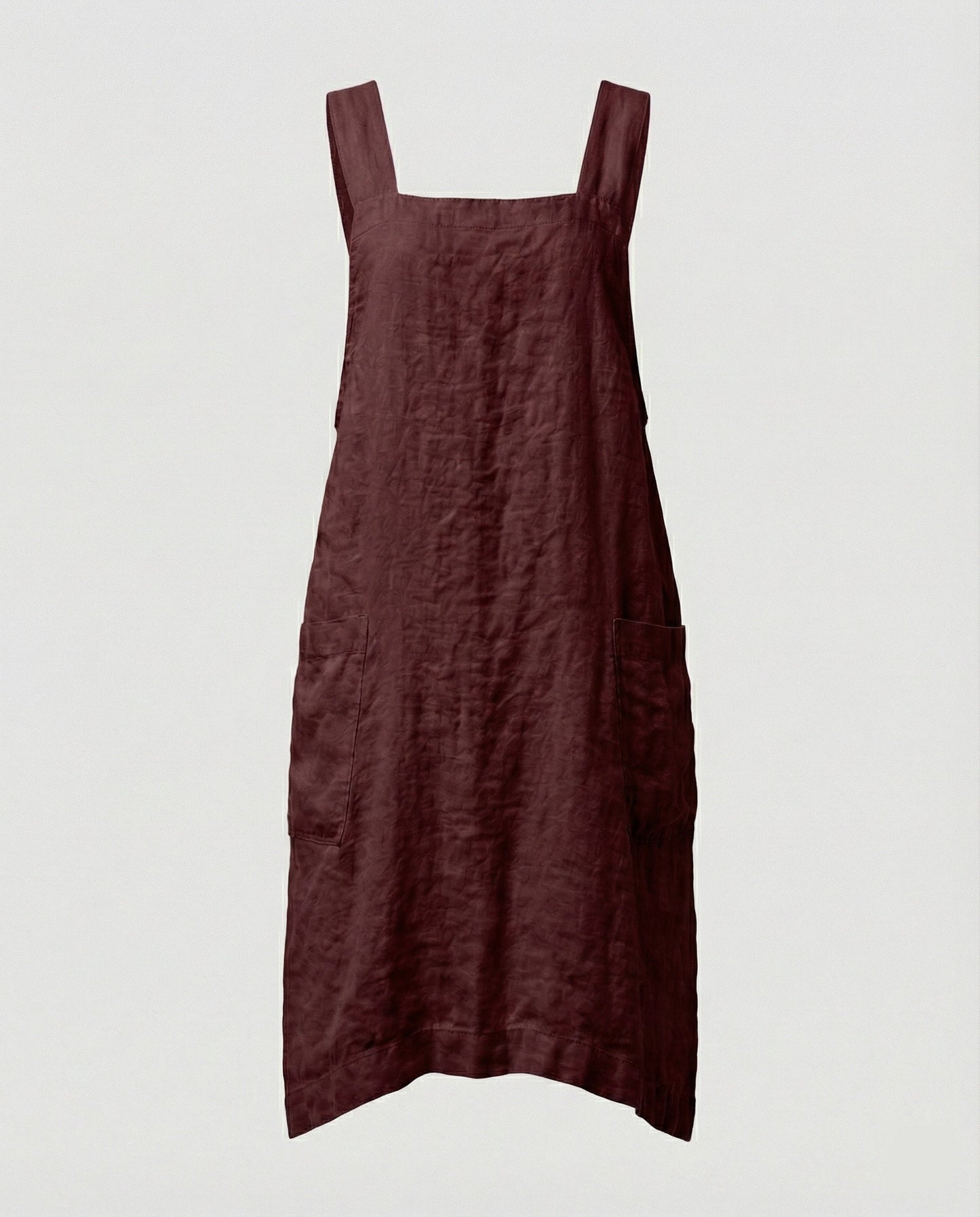 Kleid mit Schürzchen – Lässiges, locker sitzendes Leinenkleid für Damen-HauteBerlin