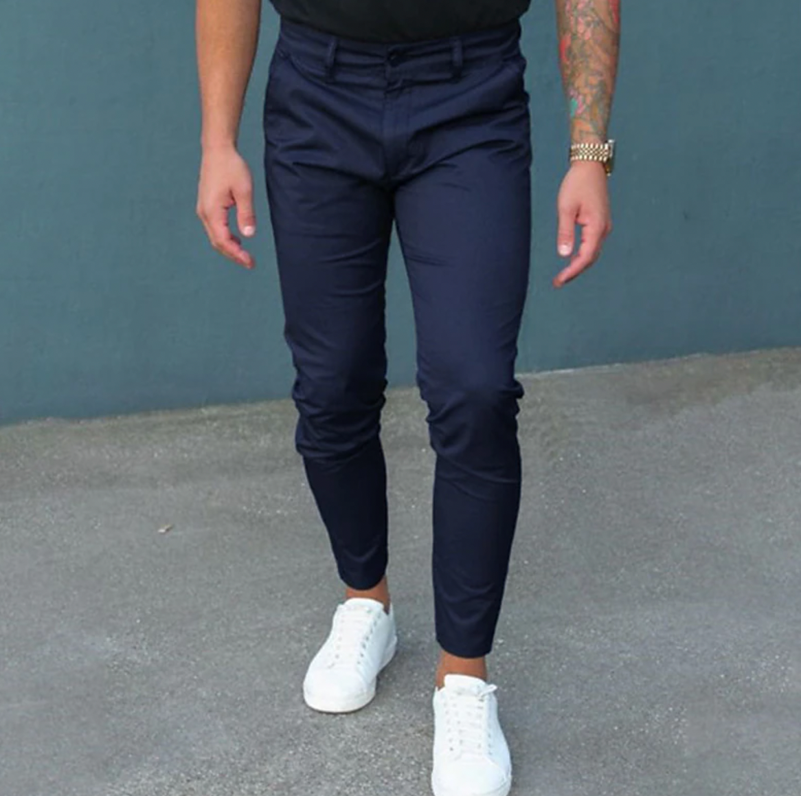 Kleiderhosen - Stylische Herren Stretch Slim Fit Chino Hose-HauteBerlin