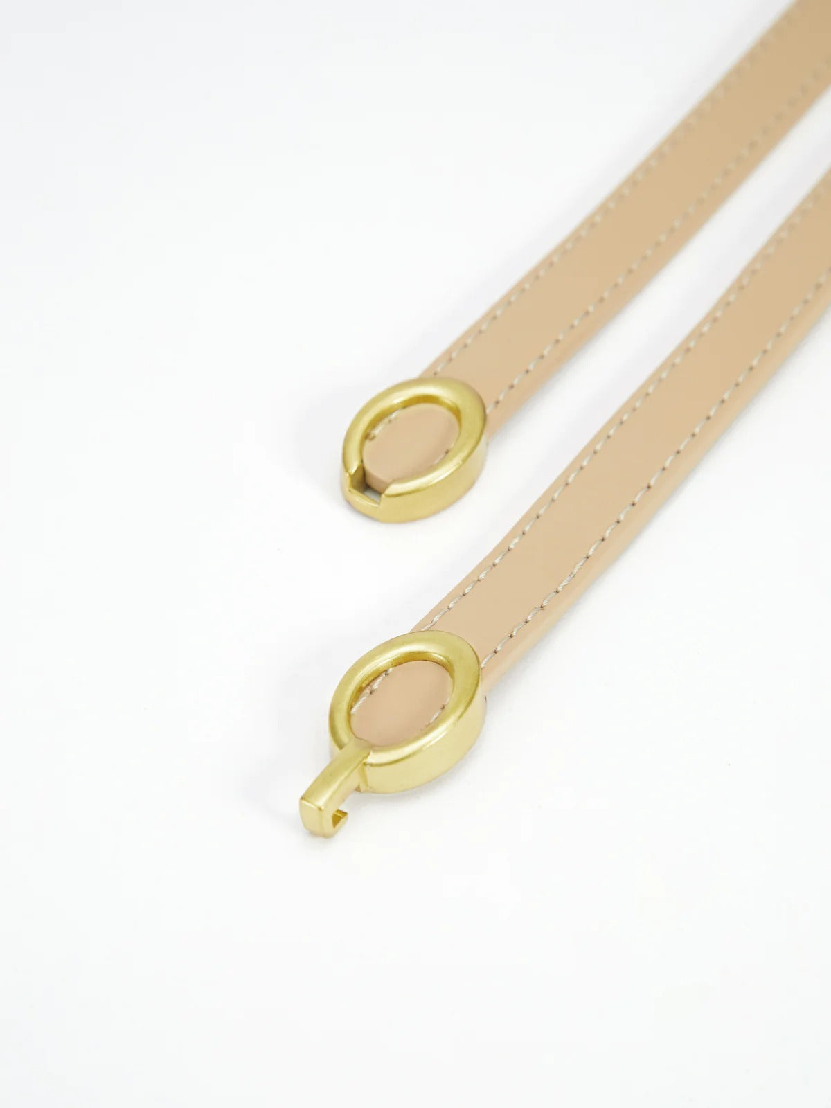 Ledergürtel Damen Schmal | Goldene Doppelring Schnalle | Taillengürtel-HauteBerlin