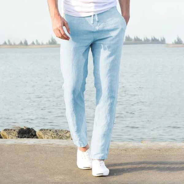 Leinenhose | Kordelzug | Gerade geschnittenes Bein | Sommerhose für Herren | Leinenbekleidung für Herren-HauteBerlin