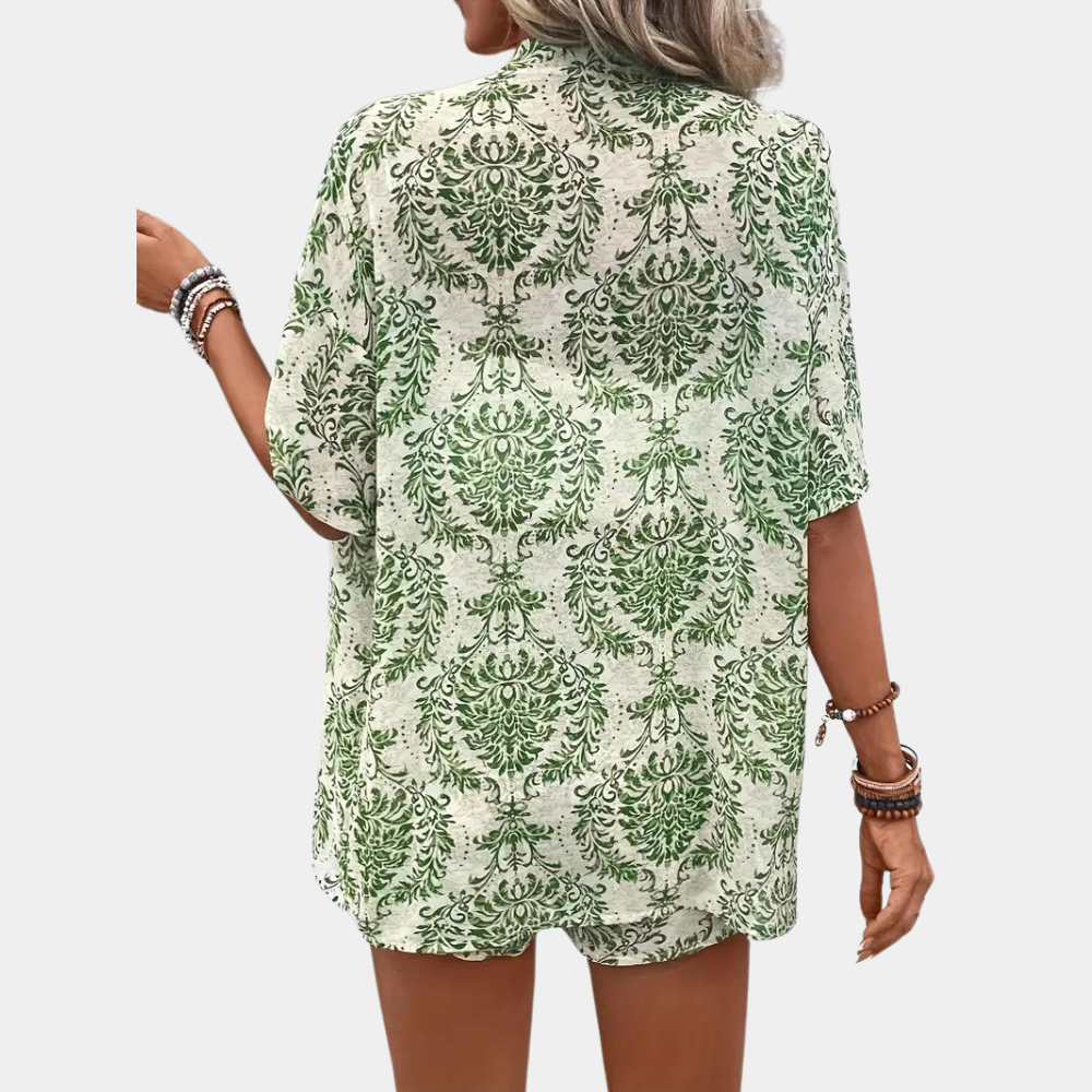 Sommer-Set für Damen – Set aus luftiger Kimono-Bluse und Shorts-HauteBerlin
