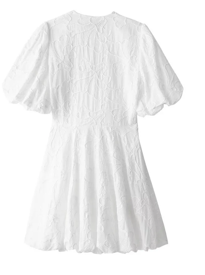 Sommerkleid – Weißes Minikleid mit Puffärmeln für Damen-HauteBerlin