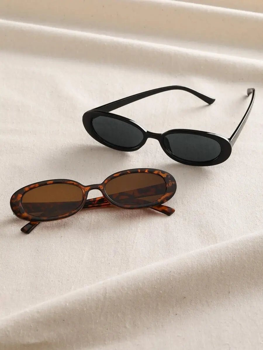 Sonnenbrille Damen Oval | Schmal | Retro | Schwarz und Havanna-HauteBerlin