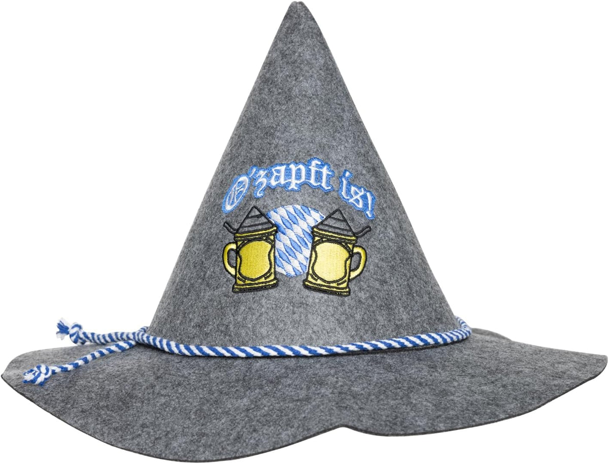 Trachtenhut - Herren Leder Filz Stickerei Oktoberfest-HauteBerlin