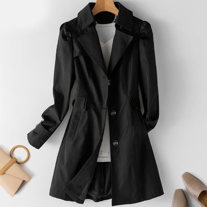 Trenchcoat Damen | Leicht | Tailliert | Knopfleiste