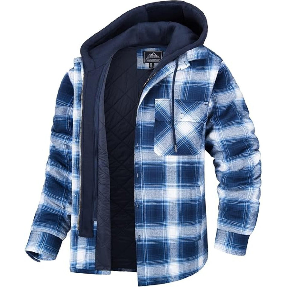 Kapuzenjacke - Kariert - Gestepptes Innenfutter - Zip-Up Hoodie - Herrenjacke-HauteBerlin