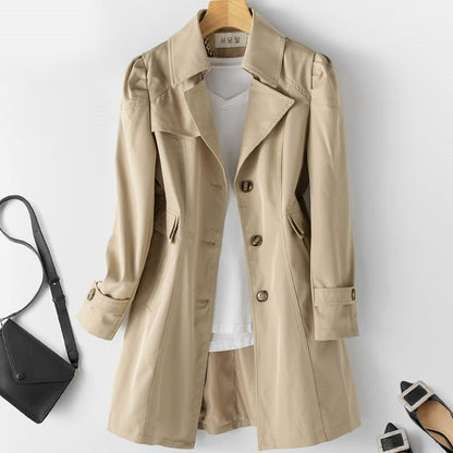 Trenchcoat Damen | Leicht | Tailliert | Knopfleiste