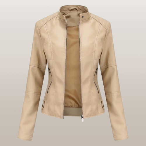 Bikerjacke Damen | Tailliert | Stehkragen | Reißverschluss