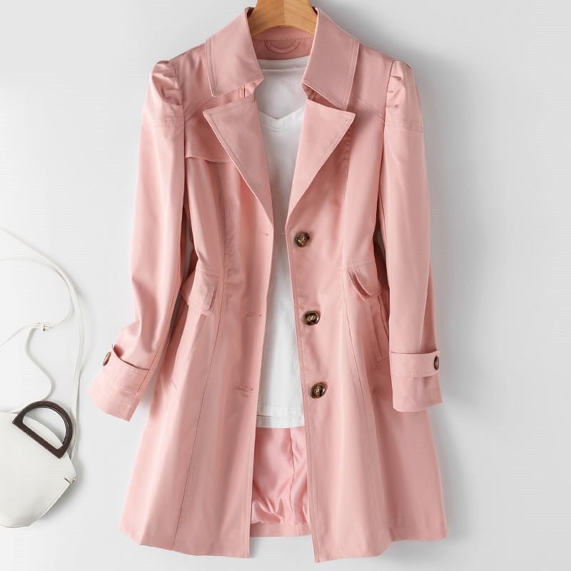 Trenchcoat Damen | Leicht | Tailliert | Knopfleiste