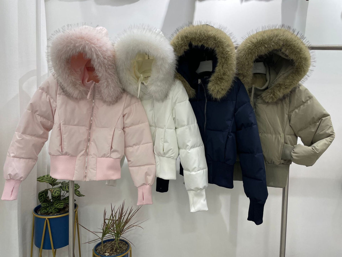 Winterjacke Damen | Gesteppt | Abnehmbare Kapuze | Kurz