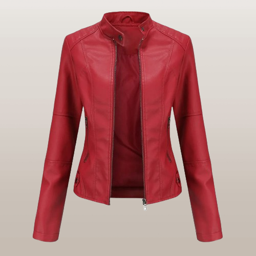 Bikerjacke Damen | Tailliert | Stehkragen | Reißverschluss