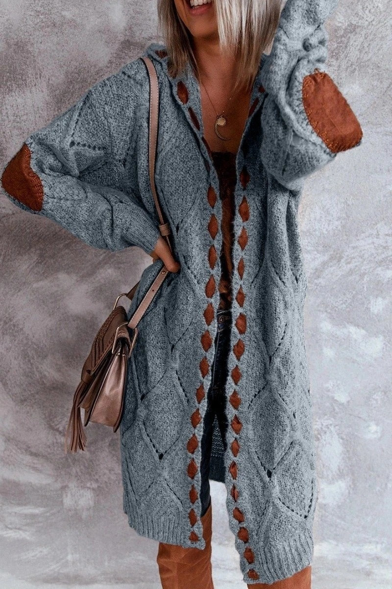 Strickjacke Damen | Lang | Kapuze | Grobstrick-HauteBerlin