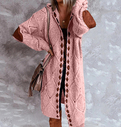 Strickjacke Damen | Lang | Kapuze | Grobstrick-HauteBerlin