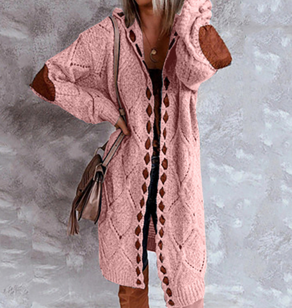 Strickjacke Damen | Lang | Kapuze | Grobstrick-HauteBerlin