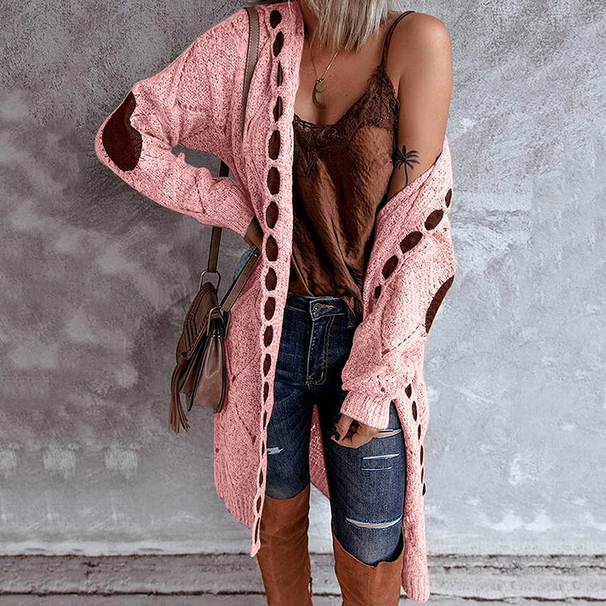 Strickjacke Damen | Lang | Kapuze | Grobstrick-HauteBerlin