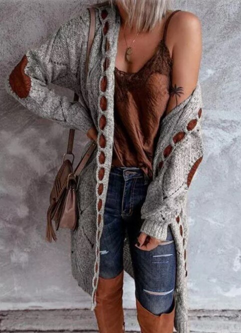 Strickjacke Damen | Lang | Kapuze | Grobstrick-HauteBerlin