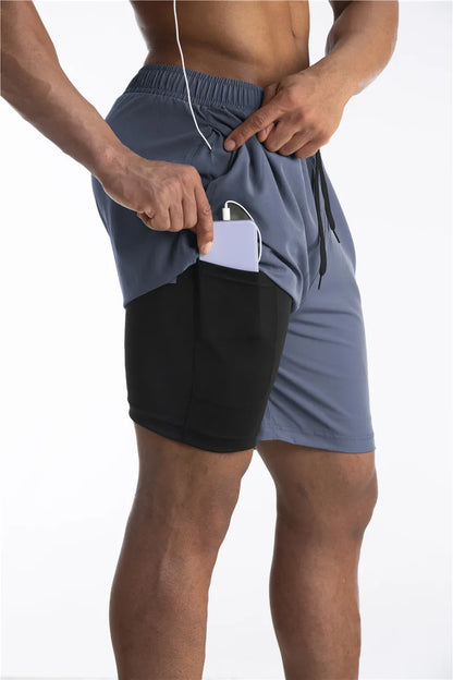 2-in1 Shorts | Taschen | Workout | Laufshorts | Herrenshorts-HauteBerlin