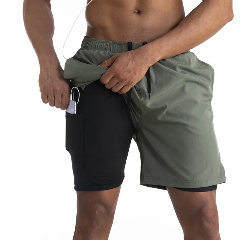 2-in1 Shorts | Taschen | Workout | Laufshorts | Herrenshorts-HauteBerlin