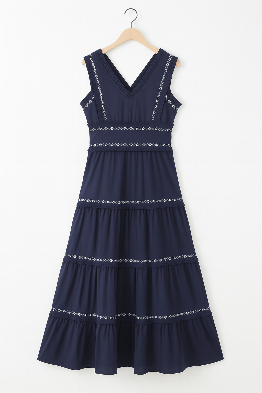 A-Linien-Kleid – Ärmelloses marineblaues Midikleid für Damen-HauteBerlin