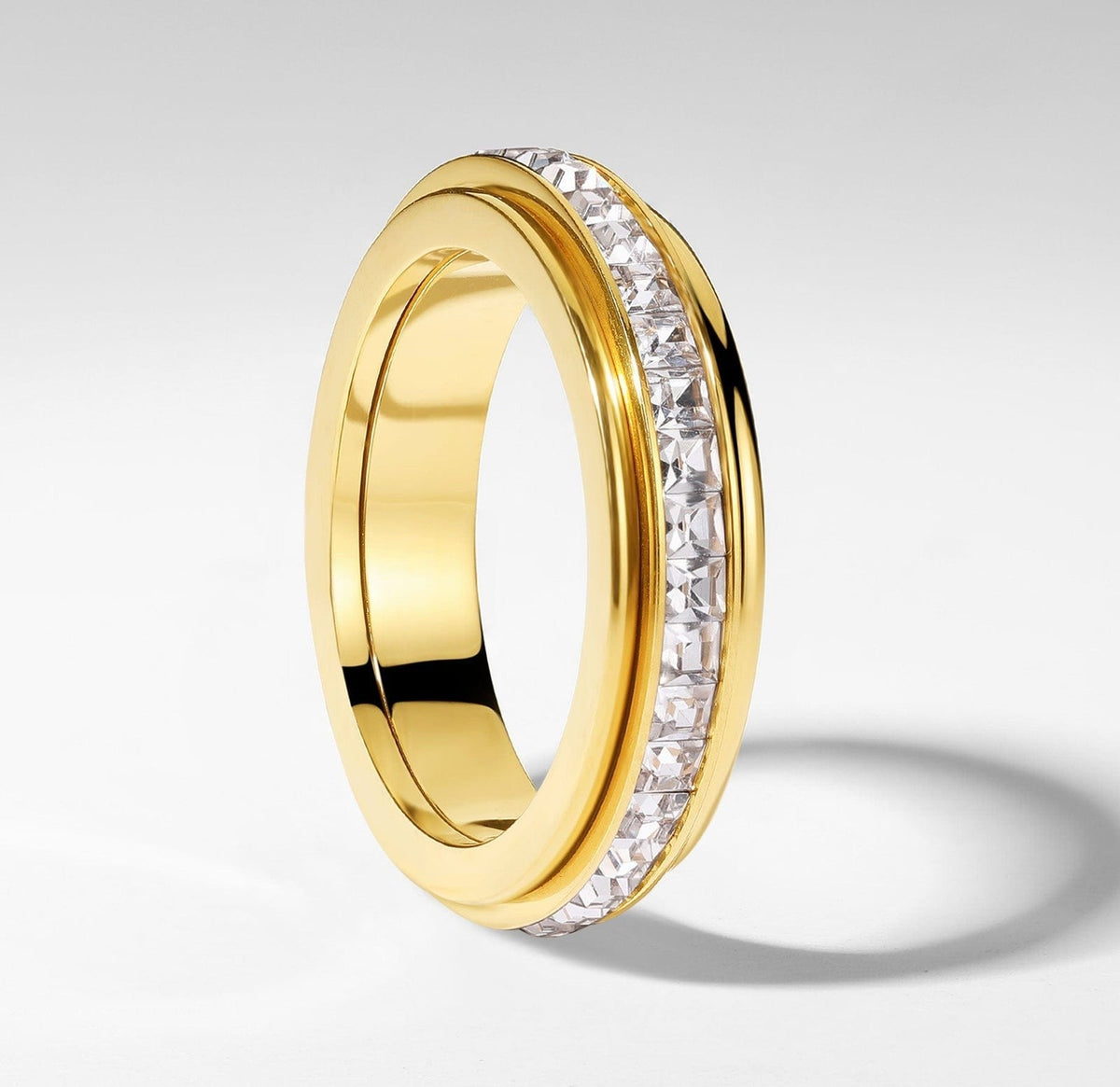 Anti Stress Ring Damen | Drehbar | Zirkonia | Drei Farben-HauteBerlin