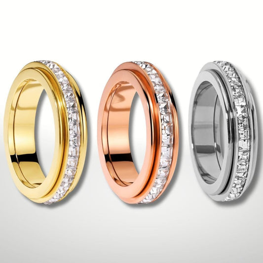 Anti Stress Ring Damen | Drehbar | Zirkonia | Drei Farben-HauteBerlin
