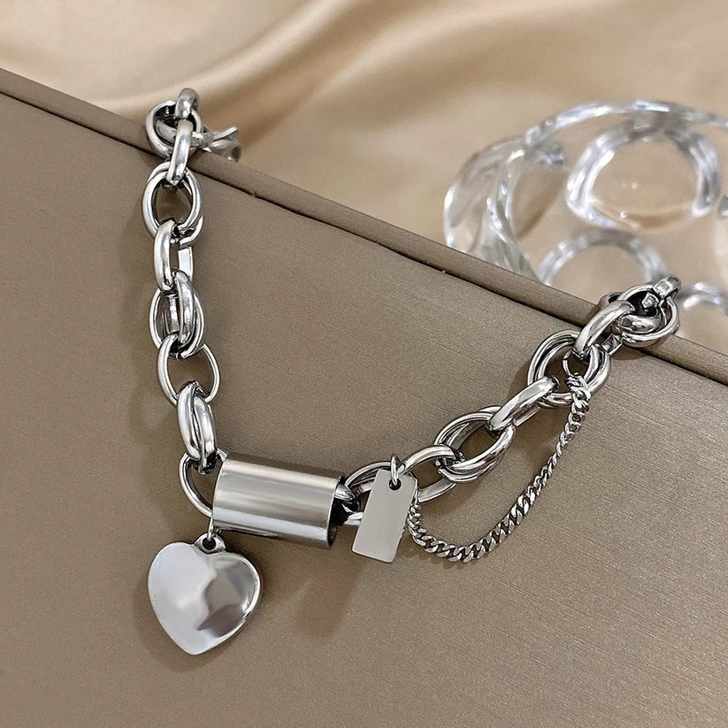 Armband Damen Gold | Gliederarmband mit Herz | Edelstahl-HauteBerlin
