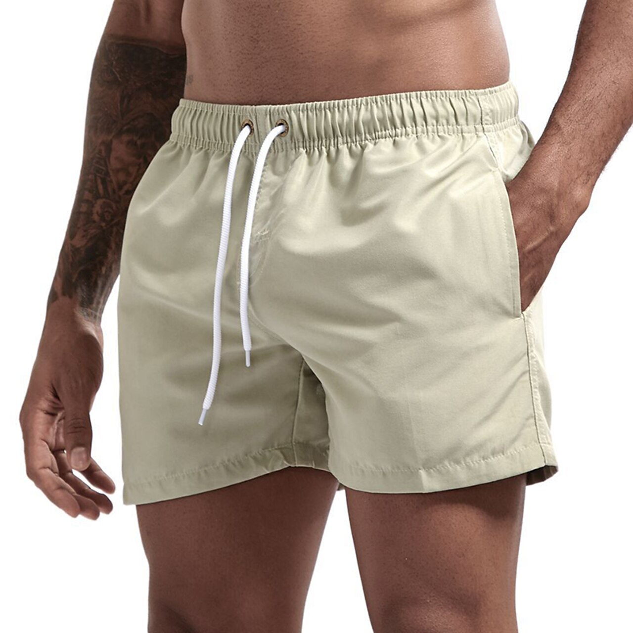Badeshorts - Elastische Taille für Männer Schnell trocknende Badehose für den Strand-HauteBerlin