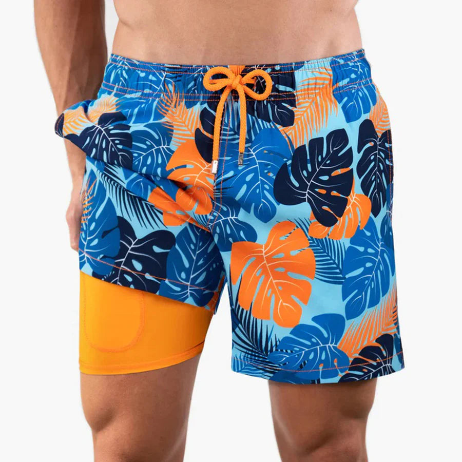 Badeshorts | Elastischer Bund | Doppellagig | 2-in-1-Shorts | Boardshorts-HauteBerlin
