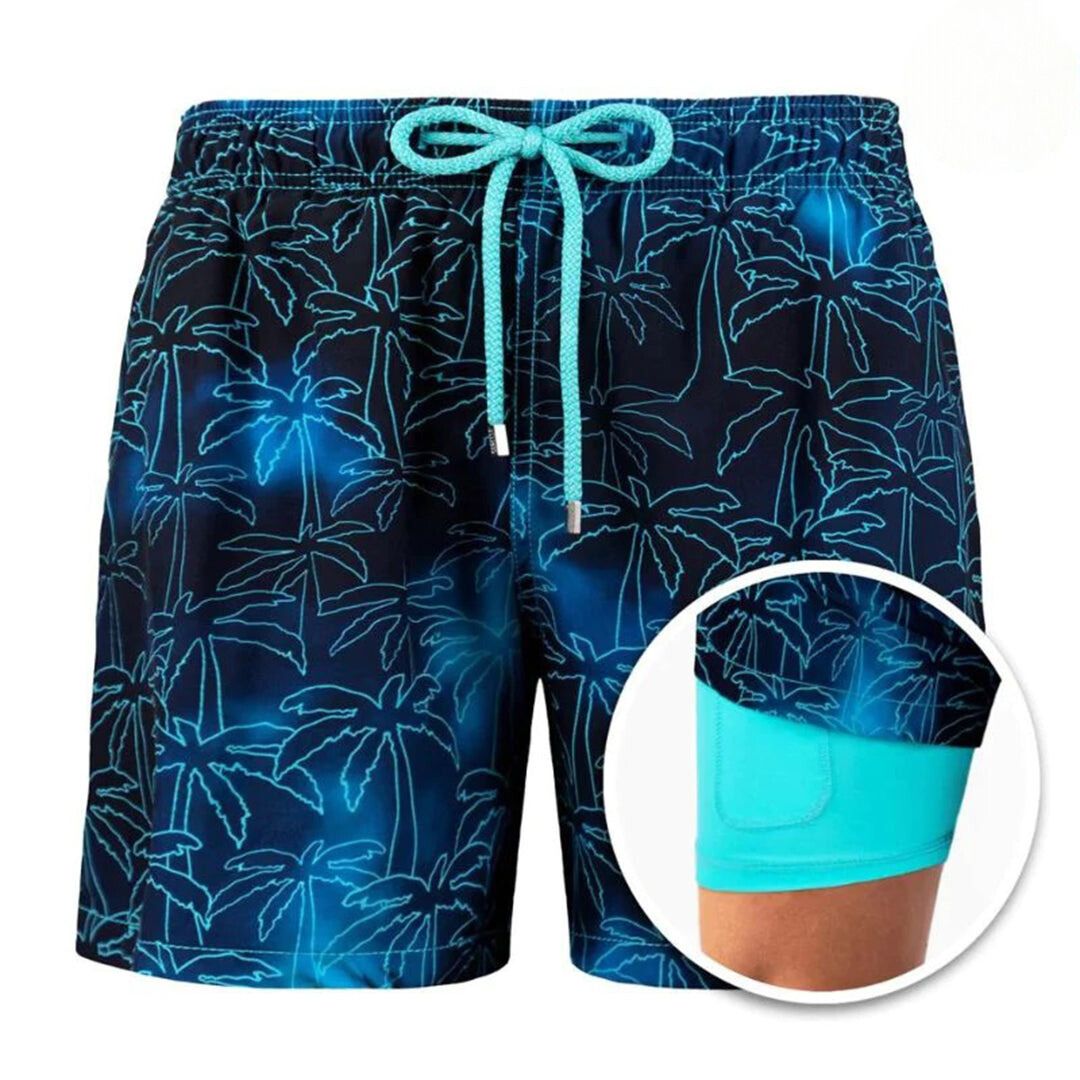 Badeshorts | Elastischer Bund | Doppellagig | 2-in-1-Shorts | Boardshorts-HauteBerlin