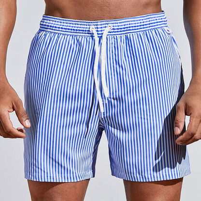 Badeshorts | Gestreift | Elastische Taille | Badehose | Herren Strandshorts-HauteBerlin