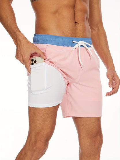Badeshorts - Herren Kordelzug schnell trocknend 2-in-1 Boardshorts-HauteBerlin
