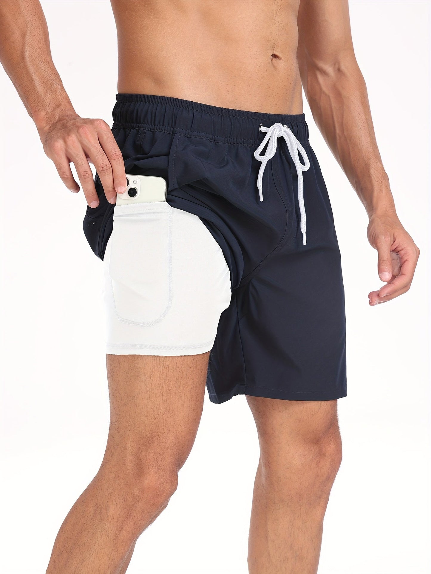 Badeshorts - Men's Drawstring Quick Dry 2-in-1 Board Shorts-HauteBerlin