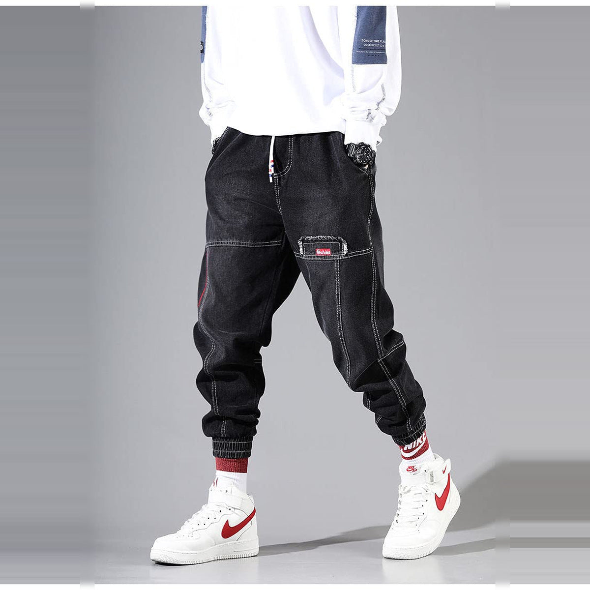 Baggy Jeans Herren – Loose Fit Cargo Jeans mit Gummizug am Knöchel-HauteBerlin