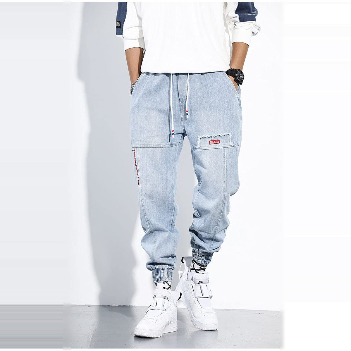 Baggy Jeans Herren – Loose Fit Cargo Jeans mit Gummizug am Knöchel-HauteBerlin
