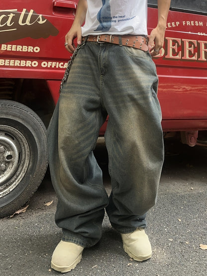 Baggy Jeans – Washed Loose Fit Jeans für Männer-HauteBerlin
