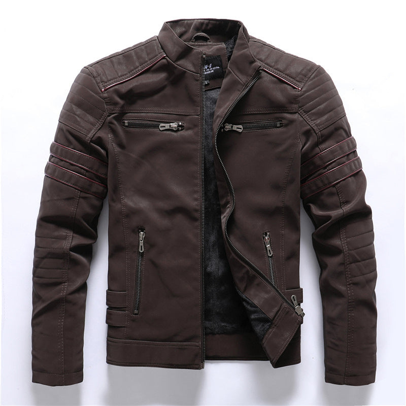Bikerjacke – Slim Fit Motorradjacke mit Reißverschluss für Männer-HauteBerlin