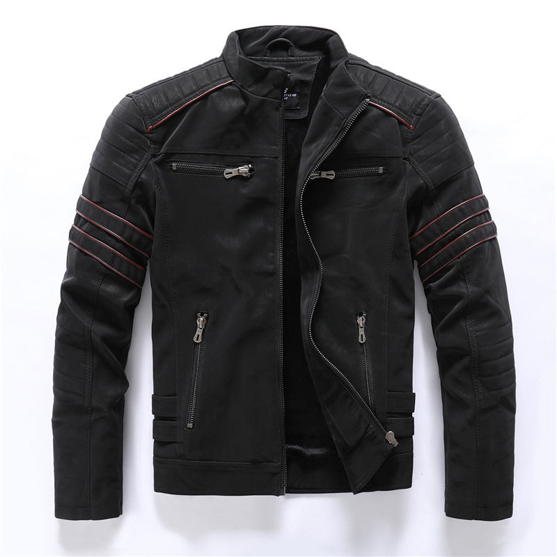 Bikerjacke – Slim Fit Motorradjacke mit Reißverschluss für Männer-HauteBerlin