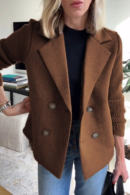 Blazer | Zweireihig | Strickärmel | Damenblazer-HauteBerlin