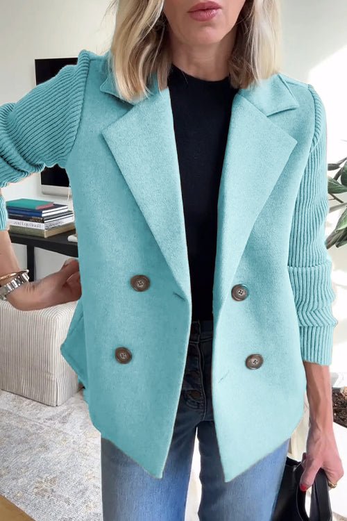 Blazer | Zweireihig | Strickärmel | Damenblazer-HauteBerlin