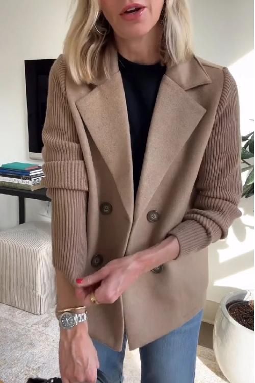 Blazer | Zweireihig | Strickärmel | Damenblazer-HauteBerlin