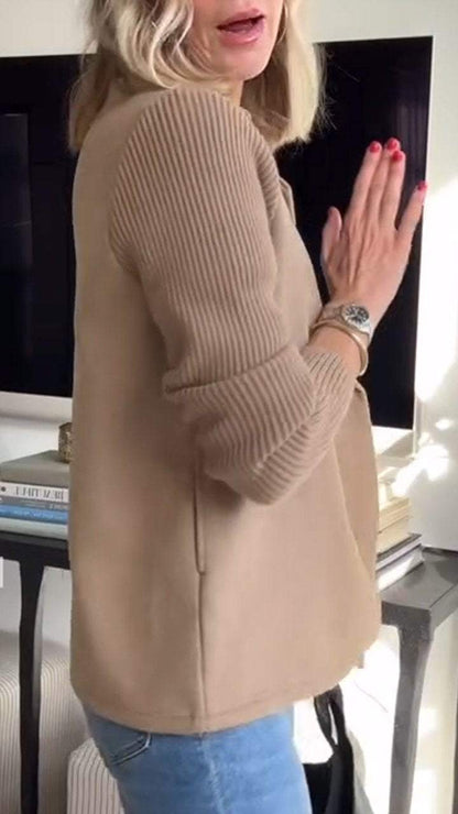 Blazer | Zweireihig | Strickärmel | Damenblazer-HauteBerlin