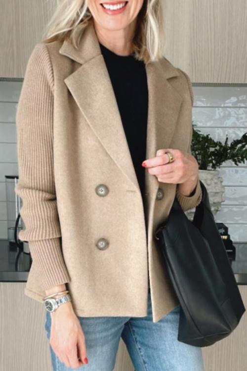Blazer | Zweireihig | Strickärmel | Damenblazer-HauteBerlin